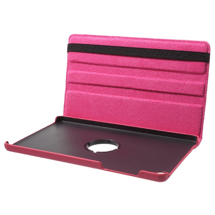 Lychee Skin Leather Cover Case with 360 Degree Rotating Stand for Huawei MediaPad M2 8.0 - Rose-11