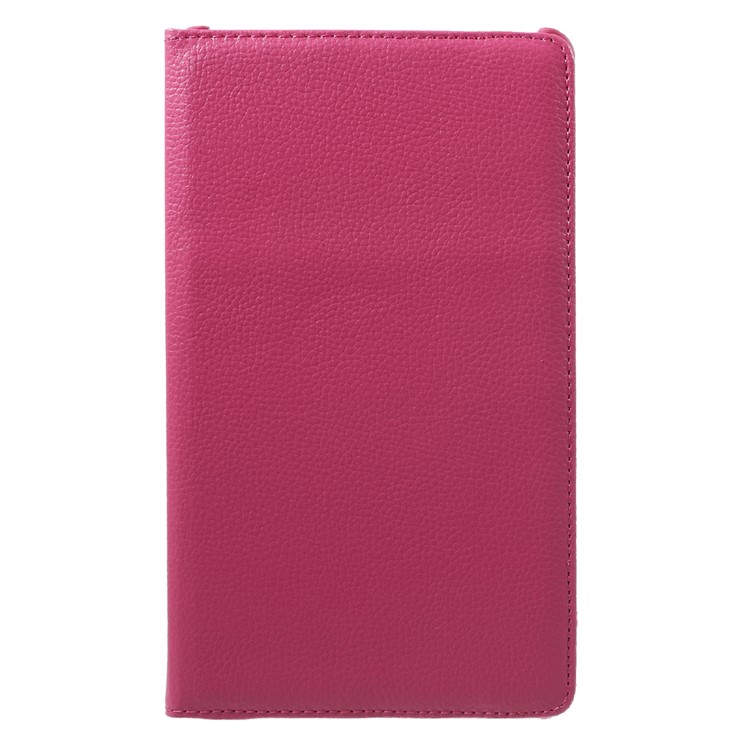 Lychee Skin Leather Cover Case with 360 Degree Rotating Stand for Huawei MediaPad M2 8.0 - Rose-2