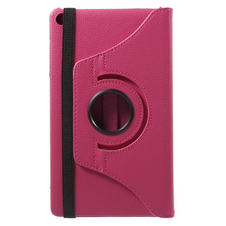 Lychee Skin Leather Cover Case with 360 Degree Rotating Stand for Huawei MediaPad M2 8.0 - Rose-3