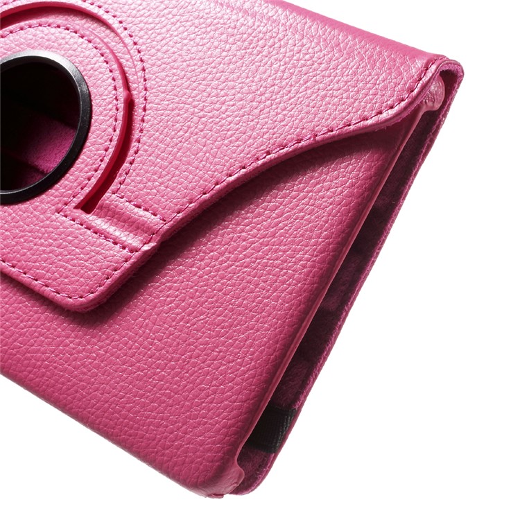 Lychee Skin Leather Cover Case with 360 Degree Rotating Stand for Huawei MediaPad M2 8.0 - Rose-9