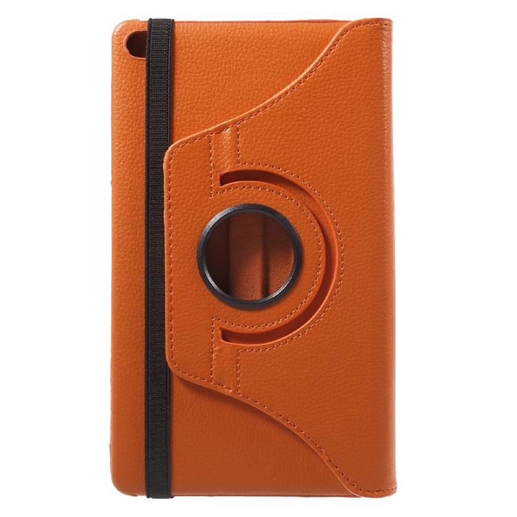 Lychee Skin Leather Protective Case with 360 Degree Rotating Stand for Huawei MediaPad M2 8.0 - Orange-3