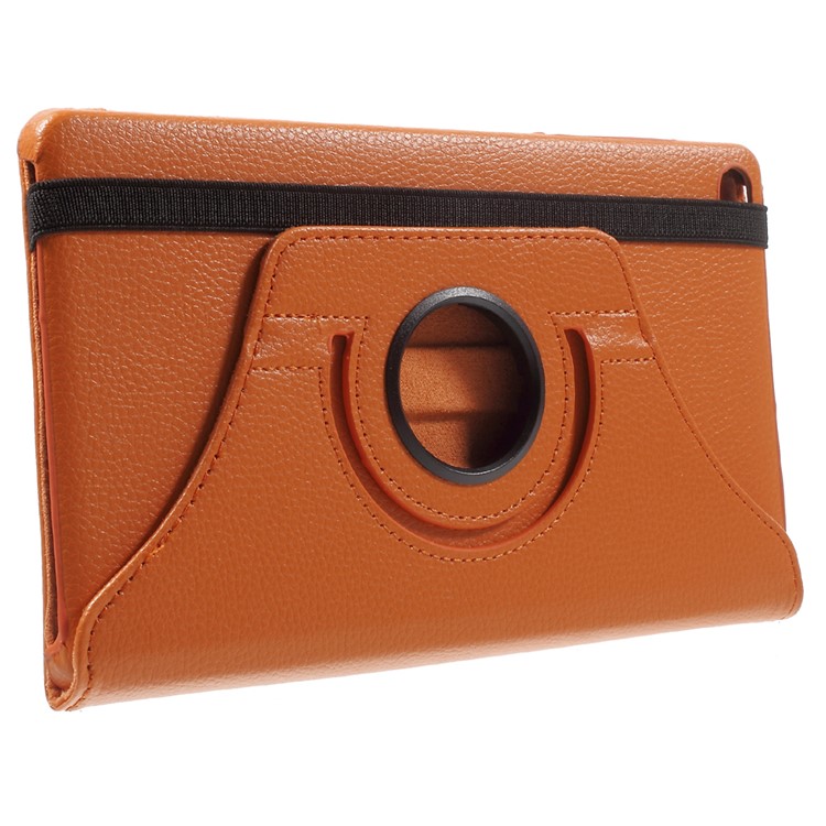 Lychee Skin Leather Protective Case with 360 Degree Rotating Stand for Huawei MediaPad M2 8.0 - Orange-4