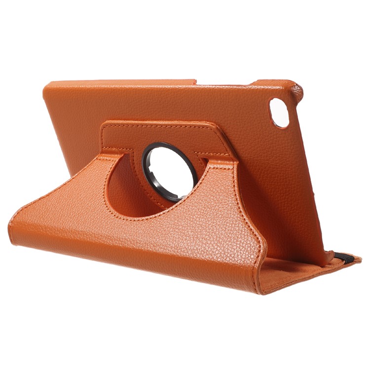 Lychee Skin Leather Protective Case with 360 Degree Rotating Stand for Huawei MediaPad M2 8.0 - Orange-5
