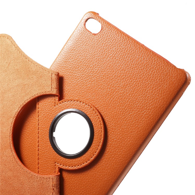 Lychee Skin Leather Protective Case with 360 Degree Rotating Stand for Huawei MediaPad M2 8.0 - Orange-8
