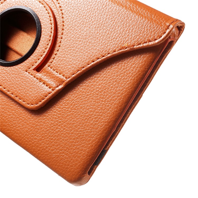Lychee Skin Leather Protective Case with 360 Degree Rotating Stand for Huawei MediaPad M2 8.0 - Orange-9