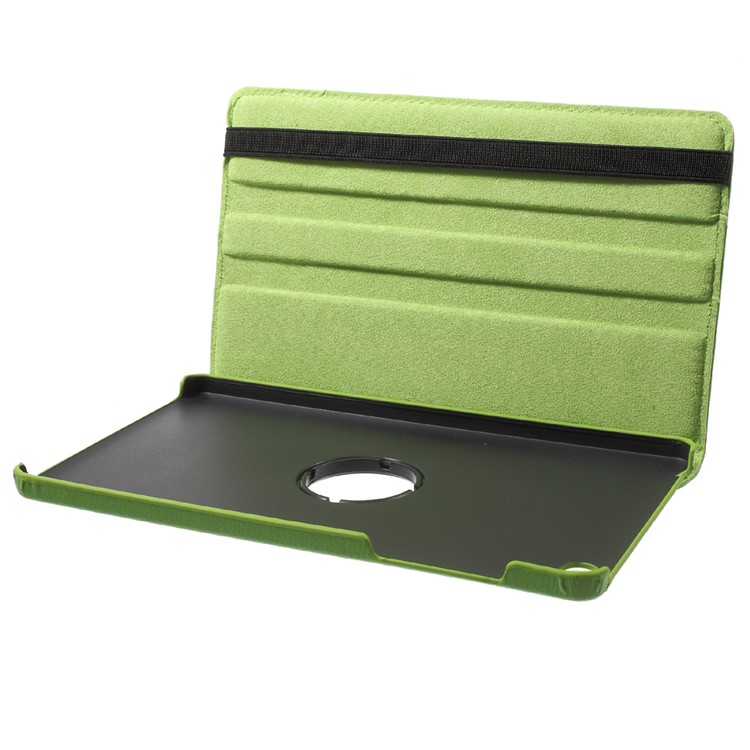 Lychee Skin PU Leather Cover with 360 Degree Rotating Stand for Huawei MediaPad M2 8.0 - Green-11