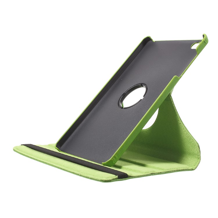 Lychee Skin PU Leather Cover with 360 Degree Rotating Stand for Huawei MediaPad M2 8.0 - Green-6