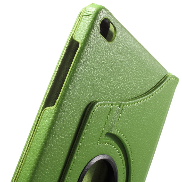 Lychee Skin PU Leather Cover with 360 Degree Rotating Stand for Huawei MediaPad M2 8.0 - Green-8