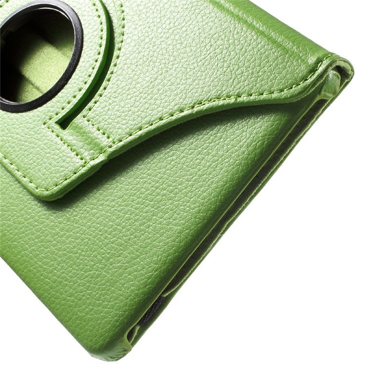 Lychee Skin PU Leather Cover with 360 Degree Rotating Stand for Huawei MediaPad M2 8.0 - Green-9