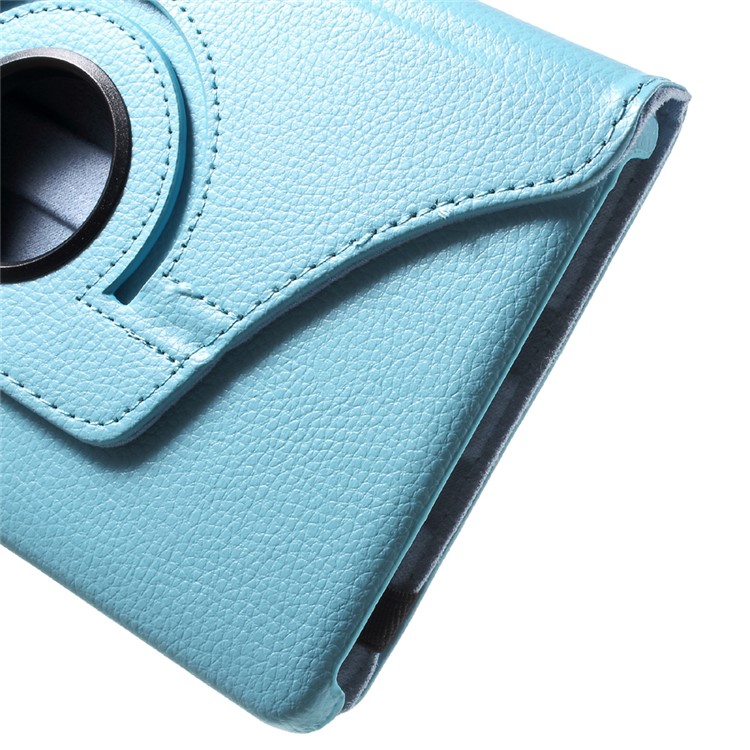 Lychee Skin Leather Case Cover with 360 Degree Rotating Stand for Huawei MediaPad M2 8.0 - Baby Blue-10