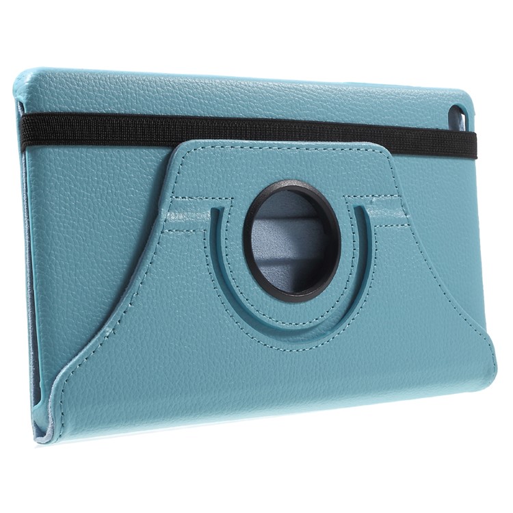 Lychee Skin Leather Case Cover with 360 Degree Rotating Stand for Huawei MediaPad M2 8.0 - Baby Blue-4