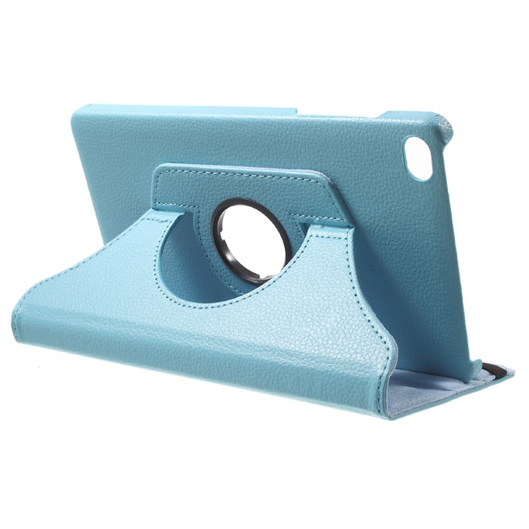Lychee Skin Leather Case Cover with 360 Degree Rotating Stand for Huawei MediaPad M2 8.0 - Baby Blue-5