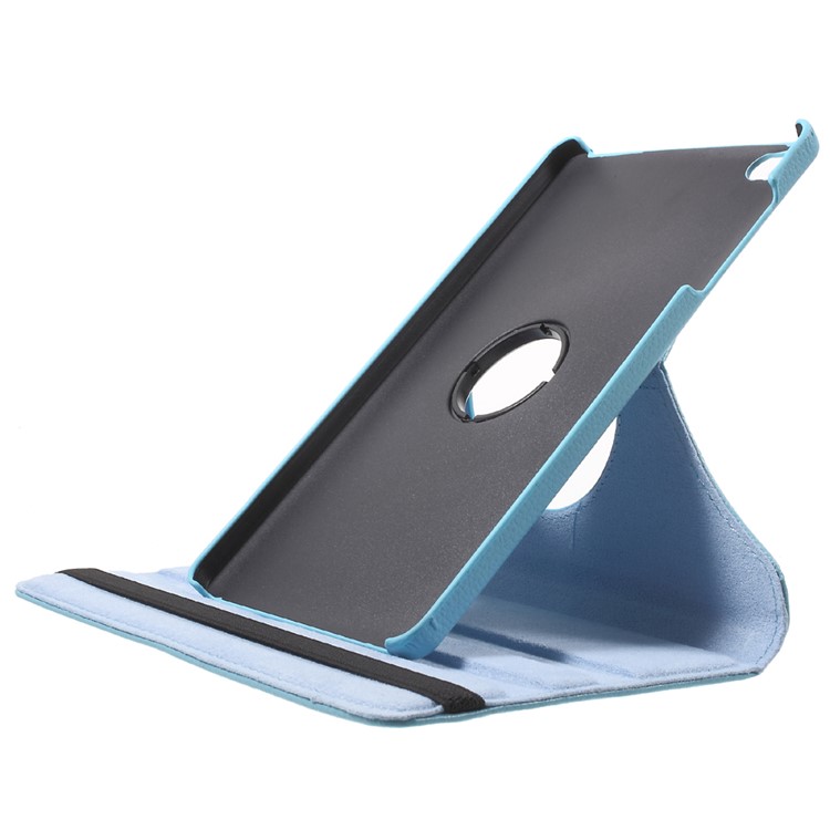 Lychee Skin Leather Case Cover with 360 Degree Rotating Stand for Huawei MediaPad M2 8.0 - Baby Blue-6
