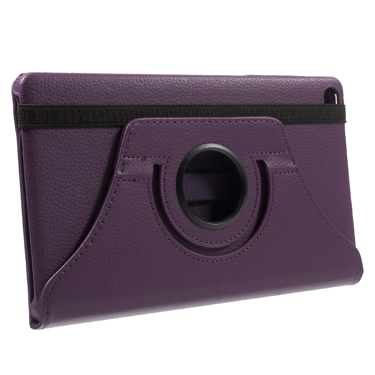Lychee Skin 360 Degree Rotating Stand Leather Cover for Huawei MediaPad M2 8.0 - Purple-4