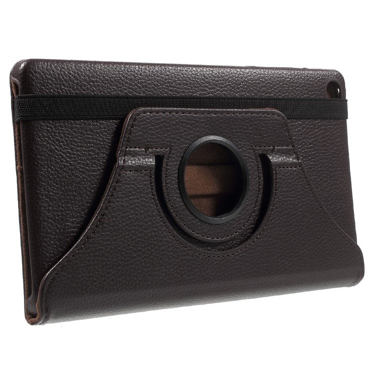 Lychee Skin 360 Degree Rotating Stand Leather Case Cover for Huawei MediaPad M2 8.0 - Coffee-4