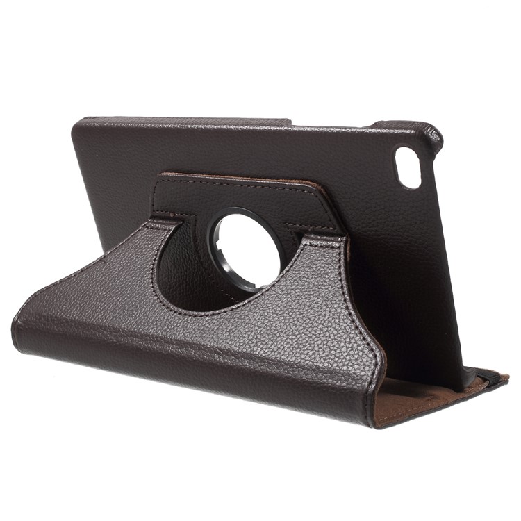 Lychee Skin 360 Degree Rotating Stand Leather Case Cover for Huawei MediaPad M2 8.0 - Coffee-5