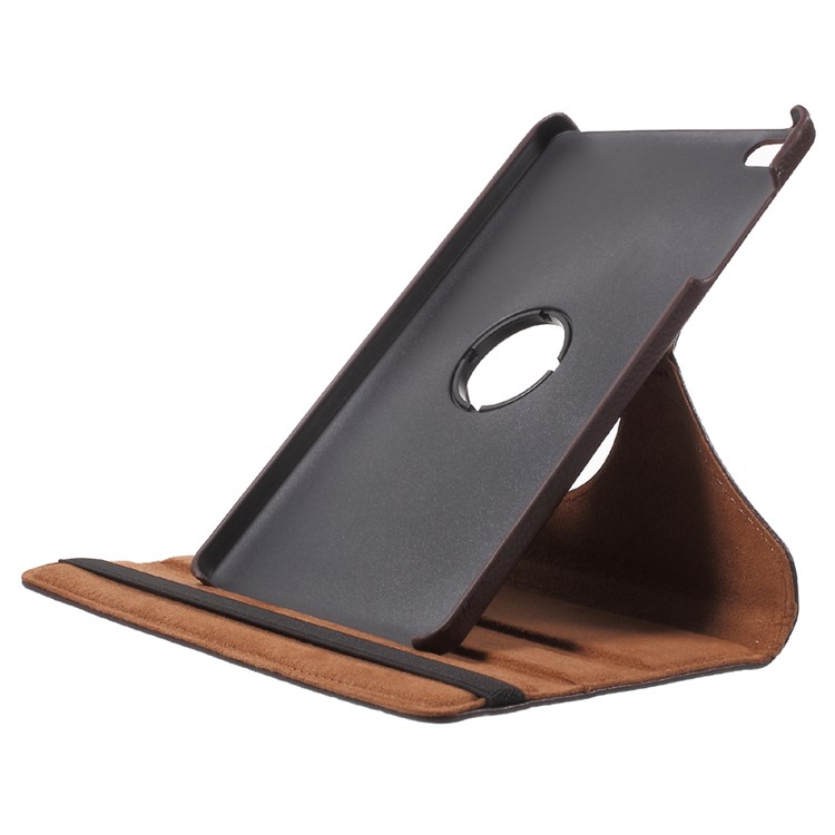 Lychee Skin 360 Degree Rotating Stand Leather Case Cover for Huawei MediaPad M2 8.0 - Coffee-6