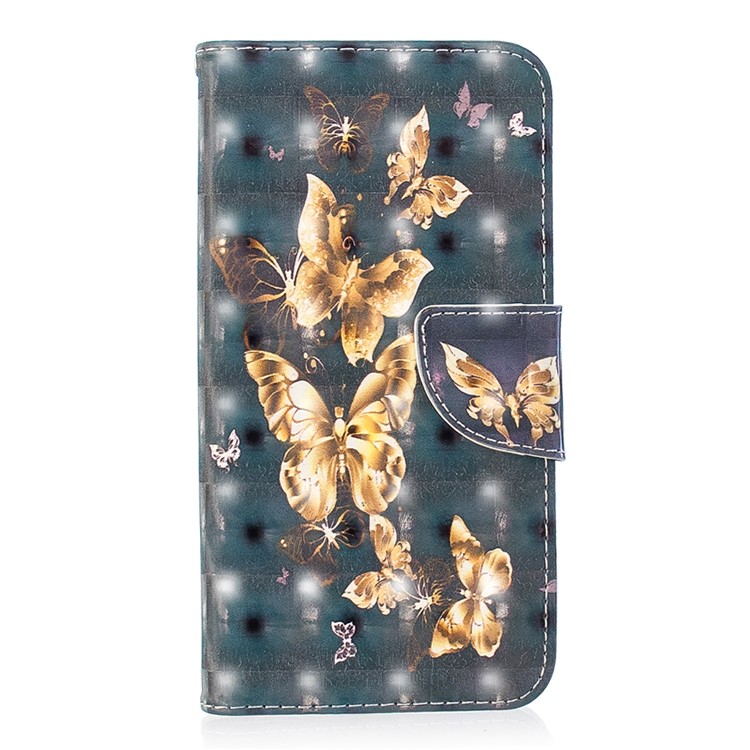 Pattern Printing Light Spot Decor Leather Wallet Case for Huawei P20 Lite / Nova 3e (China) - Flying Butterfly-2