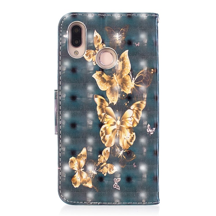 Pattern Printing Light Spot Decor Leather Wallet Case for Huawei P20 Lite / Nova 3e (China) - Flying Butterfly-3