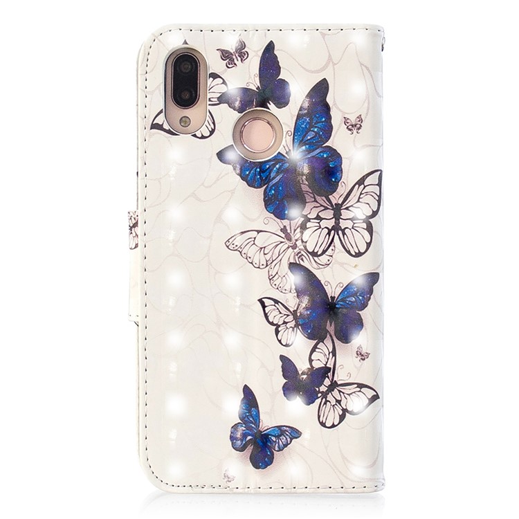 Pattern Printing Light Spot Decor Leather Wallet Phone Case for Huawei P20 Lite / Nova 3e (China) - Beautiful Butterfly-3