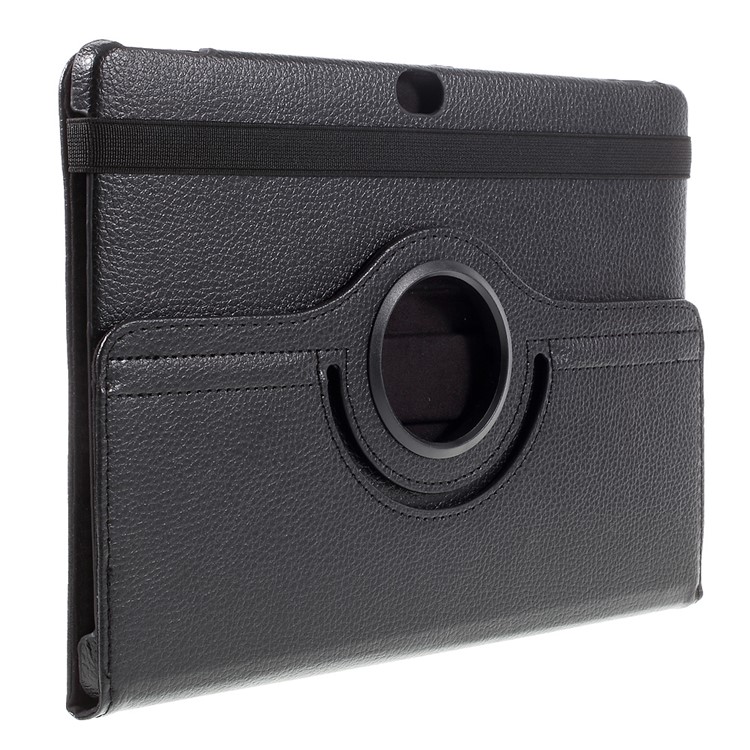 Litchi Skin Leather Case with 360 Degree Rotating Stand for Huawei MediaPad M2 10.0 - Black-4