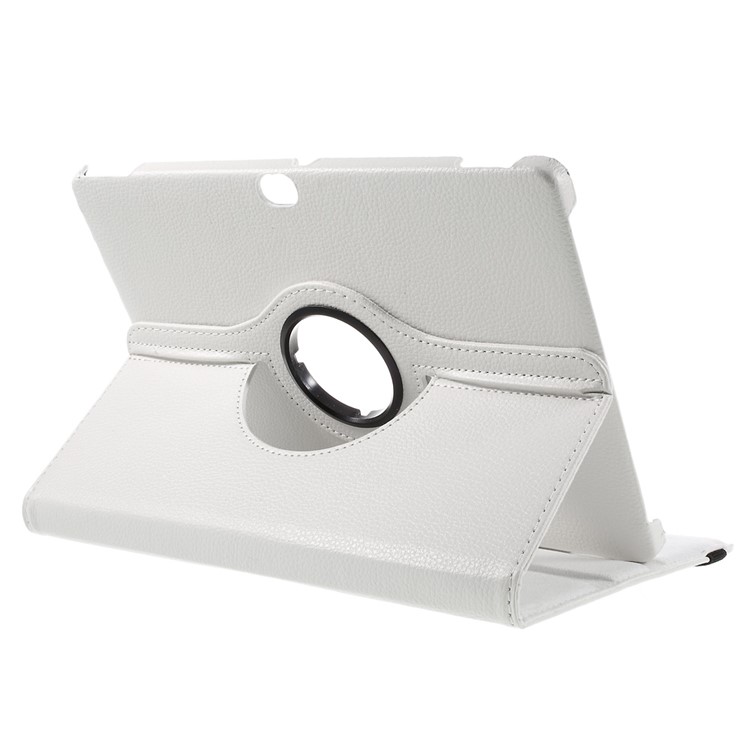Litchi Skin Leather Cover with 360 Degree Rotating Stand for Huawei MediaPad M2 10.0 - White-6