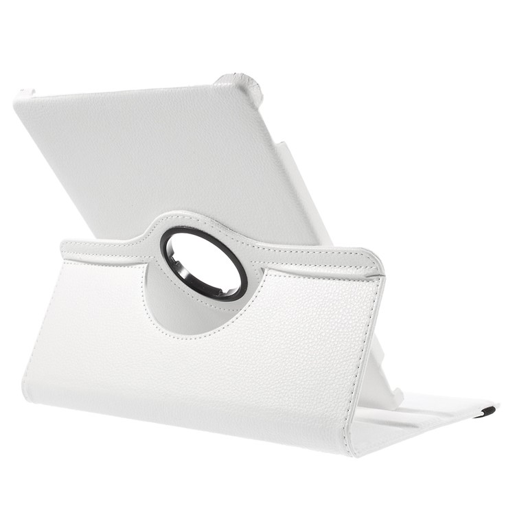 Litchi Skin Leather Cover with 360 Degree Rotating Stand for Huawei MediaPad M2 10.0 - White-8