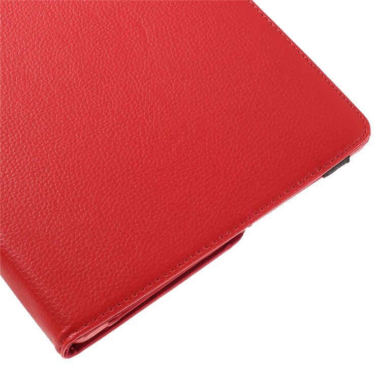Litchi Skin Leather Case Cover with 360 Degree Rotating Stand for Huawei MediaPad M2 10.0 - Red-10