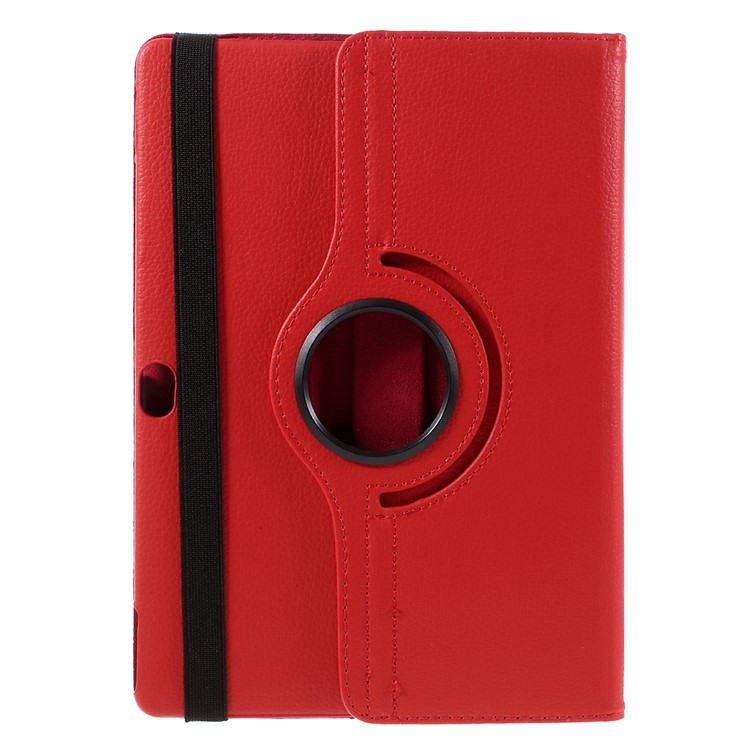 Litchi Skin Leather Case Cover with 360 Degree Rotating Stand for Huawei MediaPad M2 10.0 - Red-3