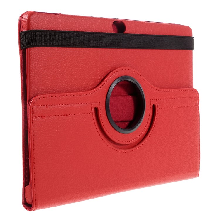 Litchi Skin Leather Case Cover with 360 Degree Rotating Stand for Huawei MediaPad M2 10.0 - Red-4