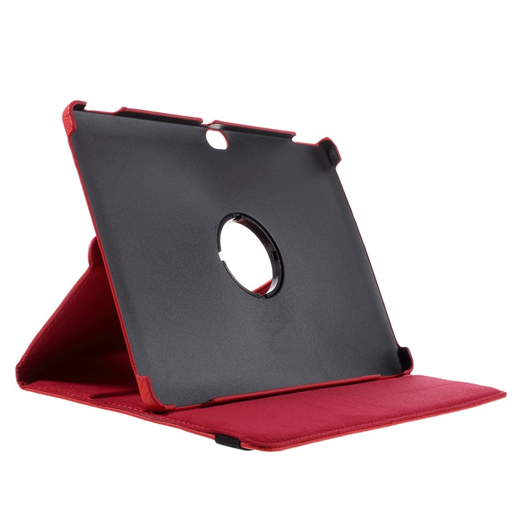Litchi Skin Leather Case Cover with 360 Degree Rotating Stand for Huawei MediaPad M2 10.0 - Red-5