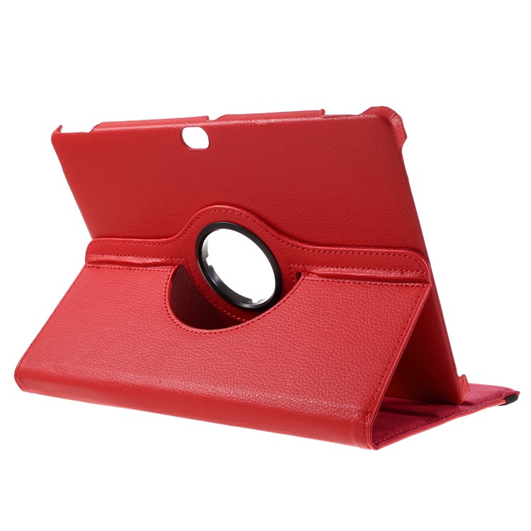 Litchi Skin Leather Case Cover with 360 Degree Rotating Stand for Huawei MediaPad M2 10.0 - Red-6