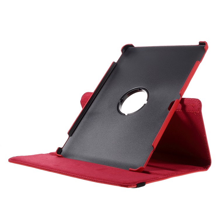 Litchi Skin Leather Case Cover with 360 Degree Rotating Stand for Huawei MediaPad M2 10.0 - Red-7