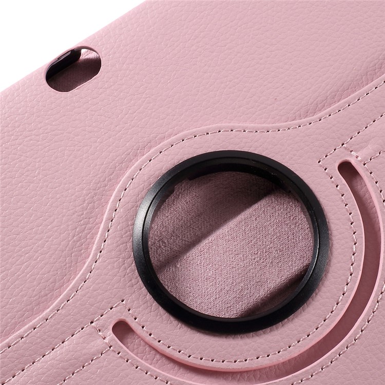 Litchi Skin PU Leather Case with 360 Degree Rotating Stand for Huawei MediaPad M2 10.0 - Pink-11