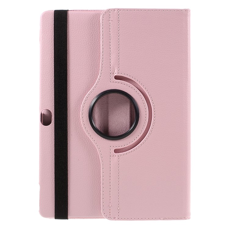 Litchi Skin PU Leather Case with 360 Degree Rotating Stand for Huawei MediaPad M2 10.0 - Pink-3