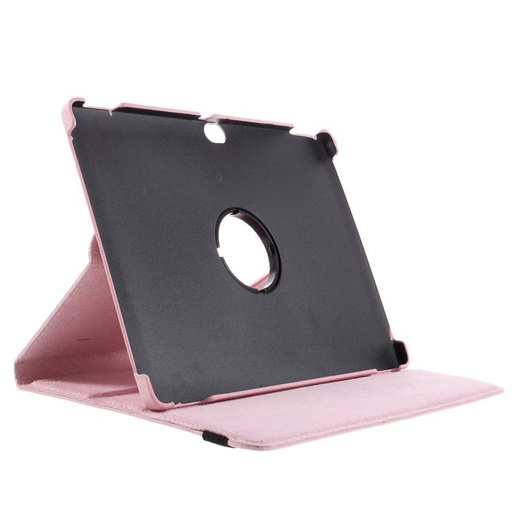 Litchi Skin PU Leather Case with 360 Degree Rotating Stand for Huawei MediaPad M2 10.0 - Pink-5