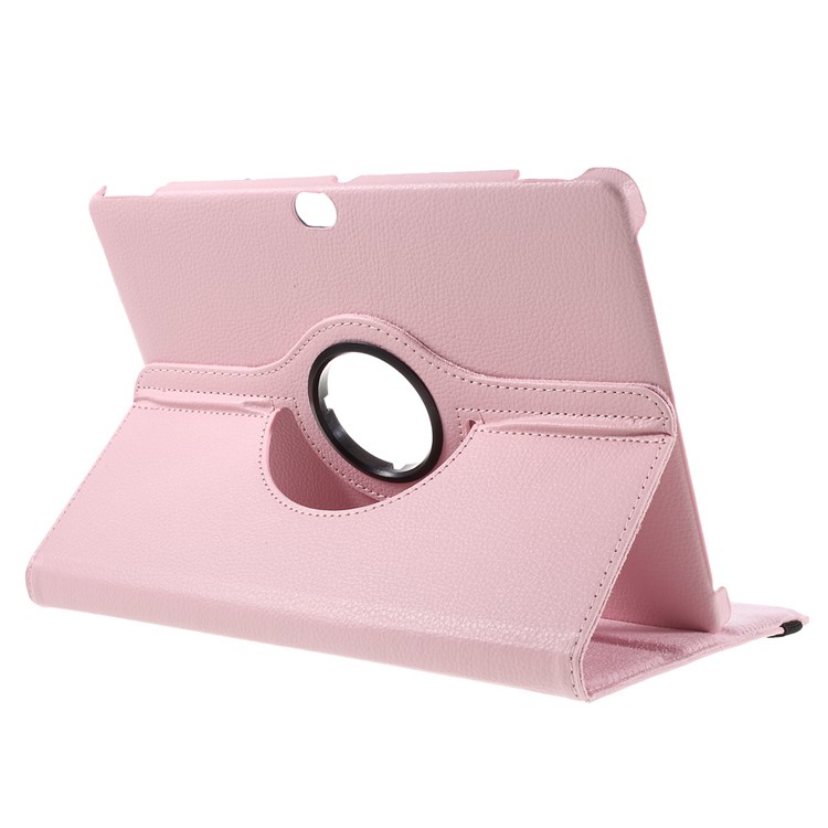Litchi Skin PU Leather Case with 360 Degree Rotating Stand for Huawei MediaPad M2 10.0 - Pink-6