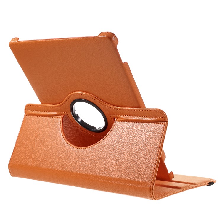 Litchi Skin Leather Case with 360 Degree Rotating Stand for Huawei MediaPad M2 10.0 - Orange-8