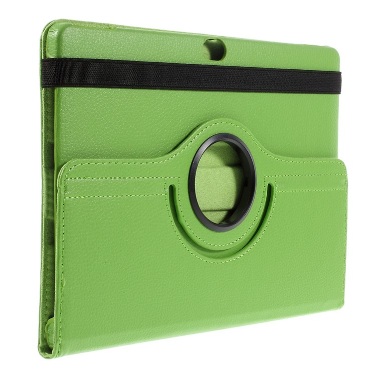 Litchi Skin Leather Protective Case with 360 Degree Rotating Stand for Huawei MediaPad M2 10.0 - Green-4