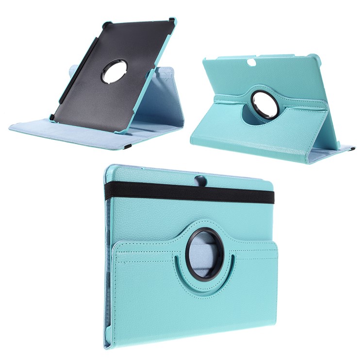 Litchi Skin Leather Case with 360 Degree Rotating Stand for Huawei MediaPad M2 10.0 - Baby Blue-1