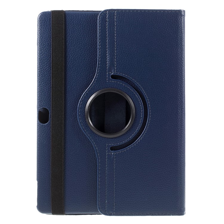 Litchi Skin Leather Case with 360 Degree Rotating Stand for Huawei MediaPad M2 10.0 - Dark Blue-3