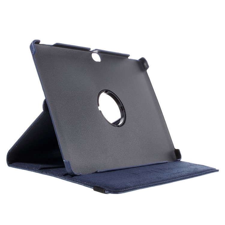 Litchi Skin Leather Case with 360 Degree Rotating Stand for Huawei MediaPad M2 10.0 - Dark Blue-5