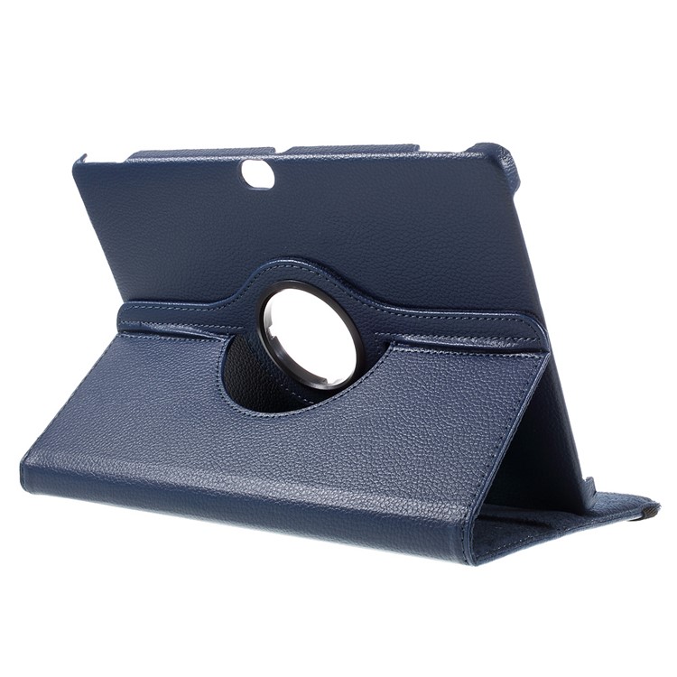 Litchi Skin Leather Case with 360 Degree Rotating Stand for Huawei MediaPad M2 10.0 - Dark Blue-6