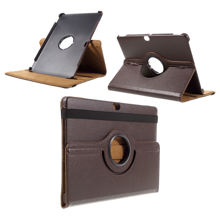Litchi Skin 360 Degree Rotating Stand Leather Cover for Huawei MediaPad M2 10.0 - Coffee-1
