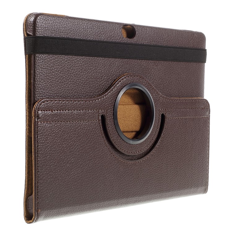 Litchi Skin 360 Degree Rotating Stand Leather Cover for Huawei MediaPad M2 10.0 - Coffee-4