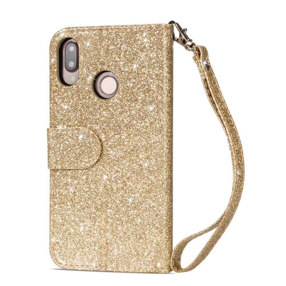 Funda Protectora Para Teléfono Móvil Con Cremallera Y Soporte Para Teléfono Móvil Con Correa Para Huawei P20 Lite / Nova 3e (china) - Oro-4