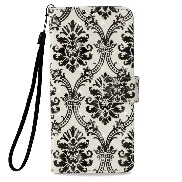 Patterned Light Spot Decor Leather Magnetic Stand Phone Accessory Cover for Huawei Mate 10 Lite / nova 2i / Maimang 6 / Honor 9i (India) - Damask Flower-2