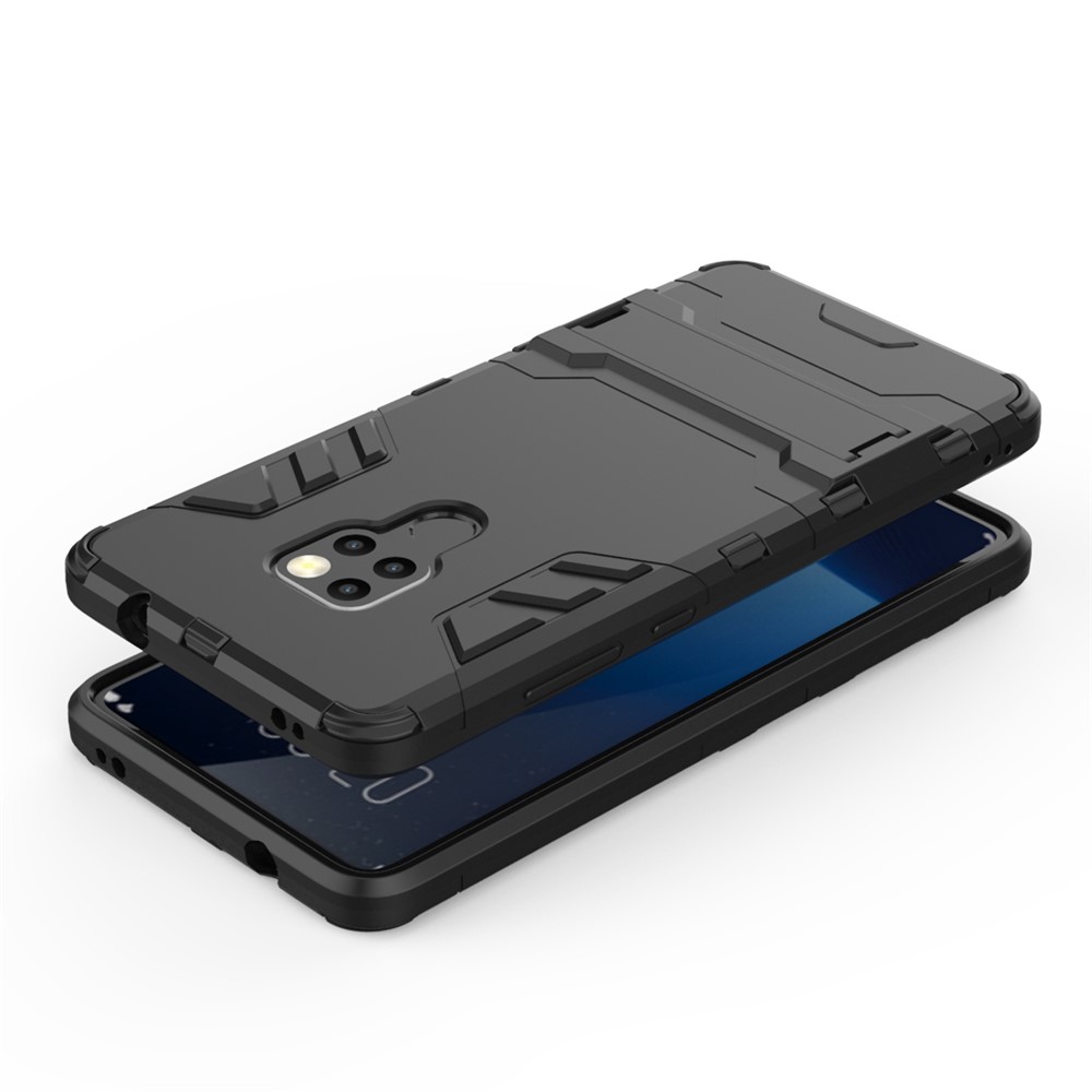 Plastique de Garde Cool + Étui Hybride TPU Avec Une Béquille Pour Huawei Mate 20 - le Noir