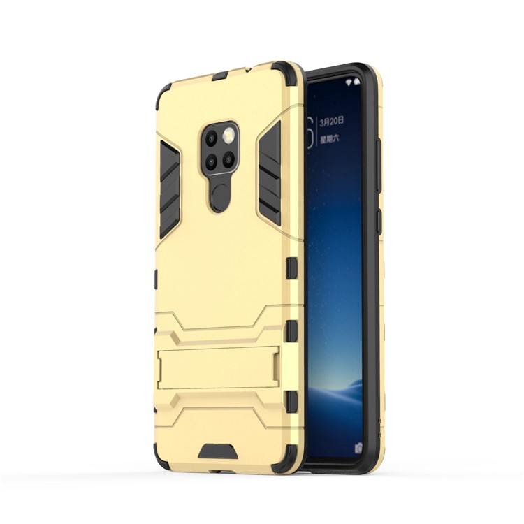 Cool Guard Plastic + TPU Combo Case with Kickstand for Huawei Mate 20 - Gold-2