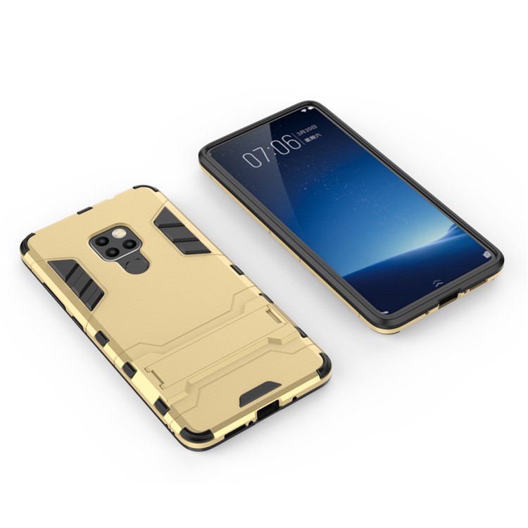 Cool Guard Plastic + TPU Combo Case with Kickstand for Huawei Mate 20 - Gold-3